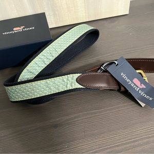 Vineyard Vines Men's Vineyard Whale Canvas Club Belt (Kelly Green, 36)